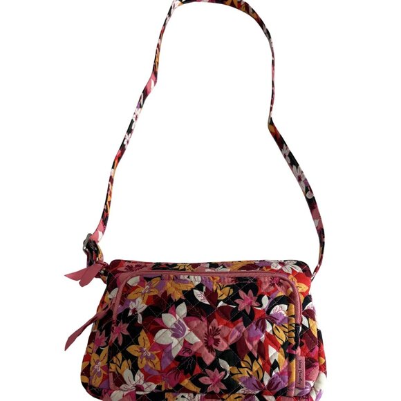 Vera Bradley Floral Quilted Crossbody Bag With Adjustable Strap & Multiple Pocke - Picture 1 of 9
